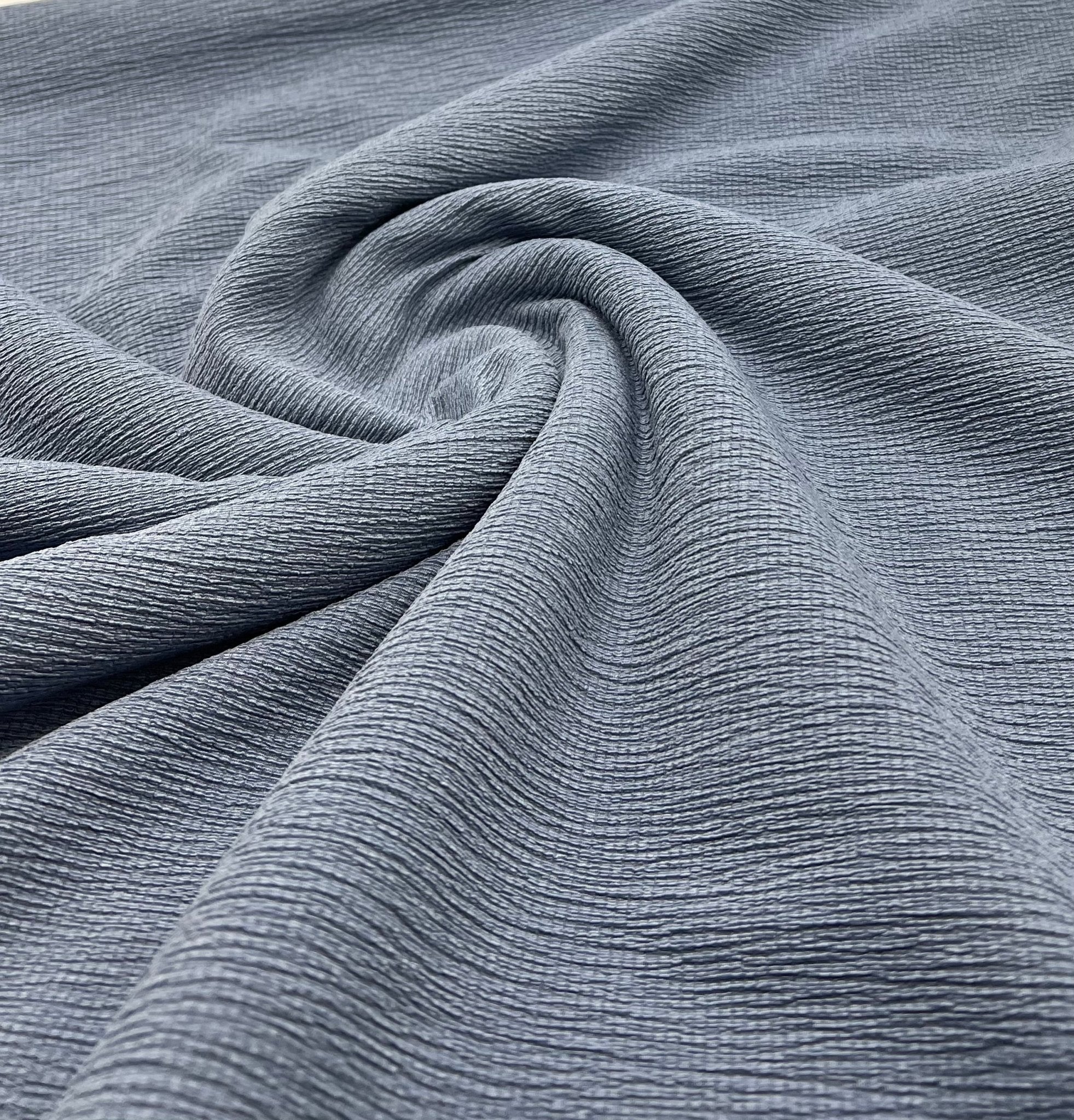 Denim Blue Textured Tree Bark Stretch Dress Craft Fabric - T9 Fabrics